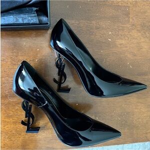 Yves Saint Laurent Black Patent Heels